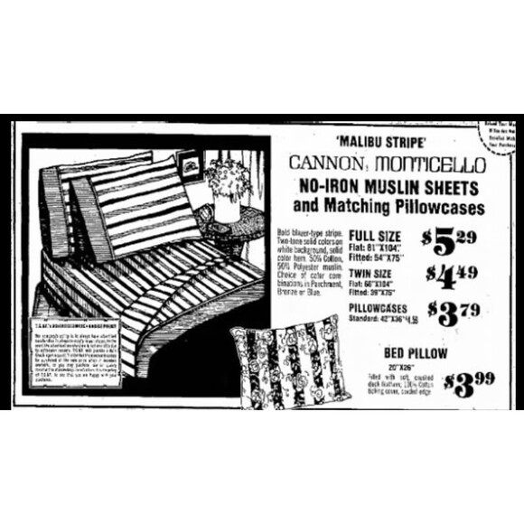 MCM 1970s Mod Cannon Monticello Malibu Stripe Pillowcases Standard Set of 2 - Picture 3 of 16